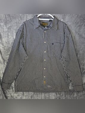 Timberland Navy & White Check Long-Sleeve Button-Down Shirt